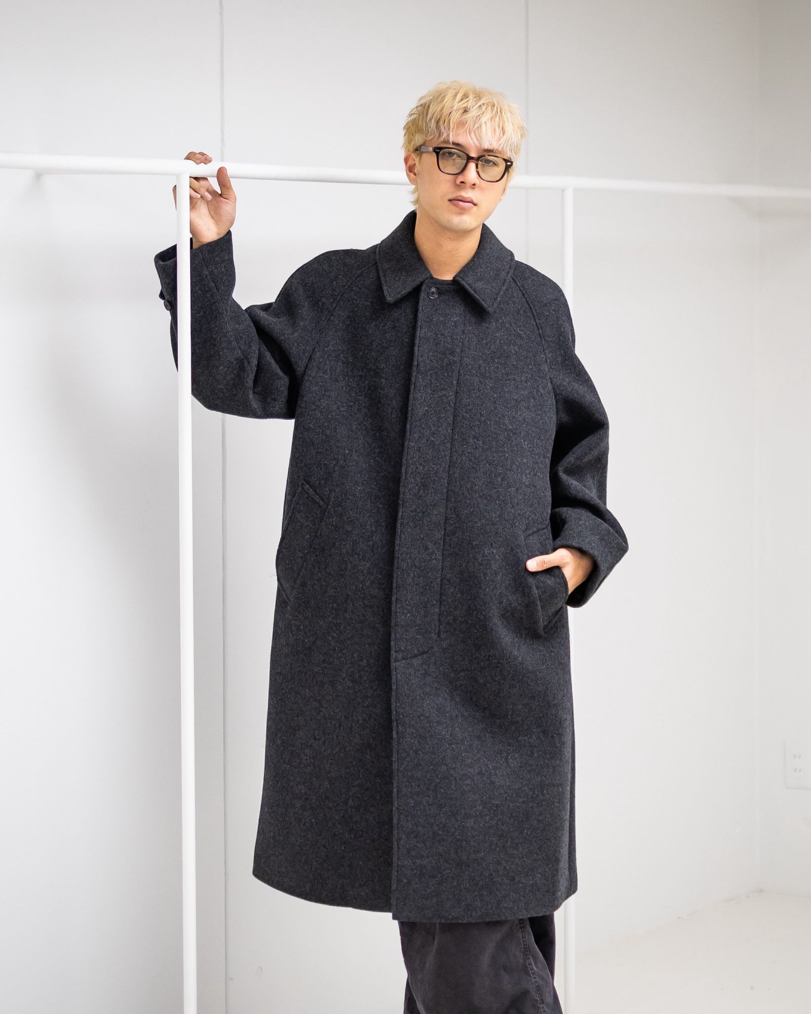 ANOTHER OFFICEアナザーオフィス Legacy Balmacaan Coat(AOEFCT003)Heather Charcoal☆11月6日(木)新作発売！