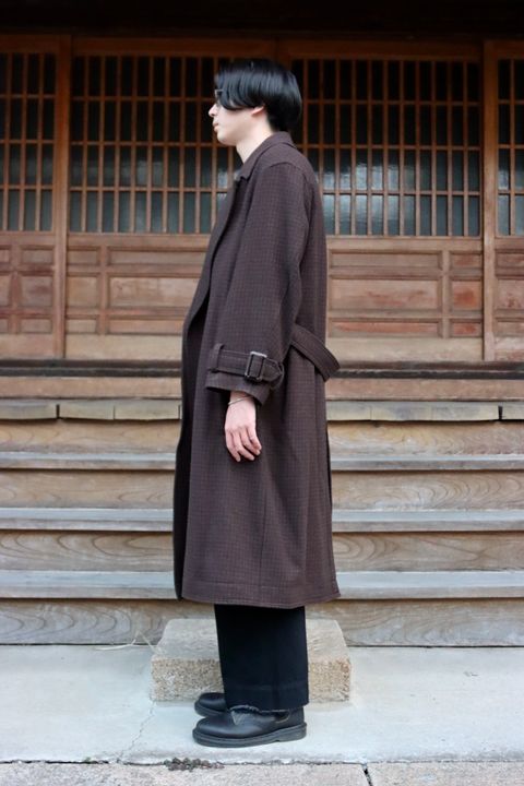 YOKE DOUBLE BREAST OVERCOAT"BROWN style"