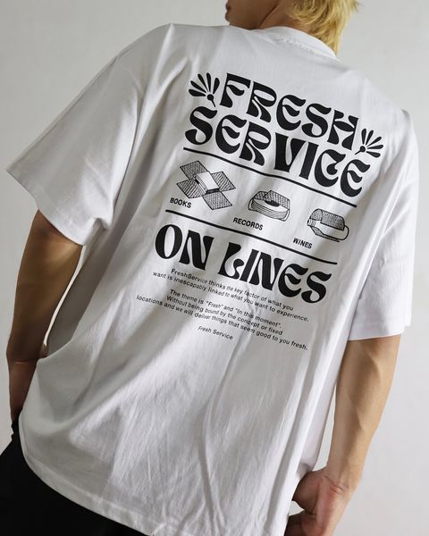 FreshService 24SS CORPORATE PRINTED S/S TEE ‘‘ON LINES’’(BLACK) style 2024.4.26