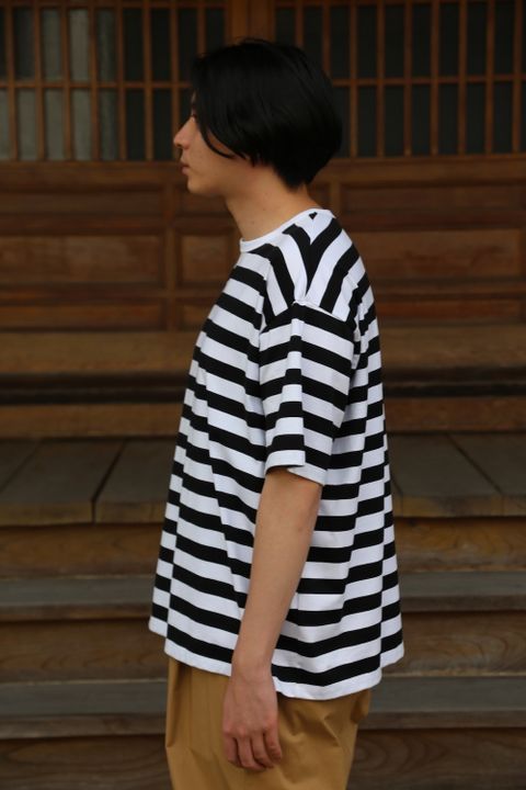 Graphpaper Border S/S Tee(GM203-70144B) style.2021.6.20.
