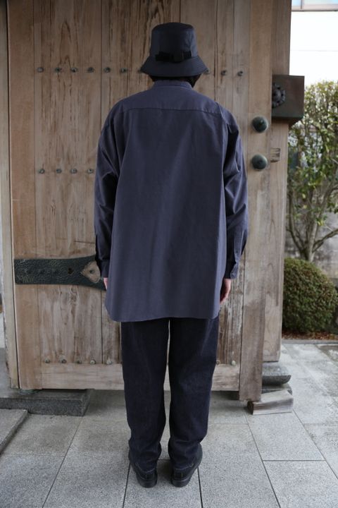 Graphpaper Oxford Oversized Band Collar Shirt(GM211-50137B) style.2021.3.13.