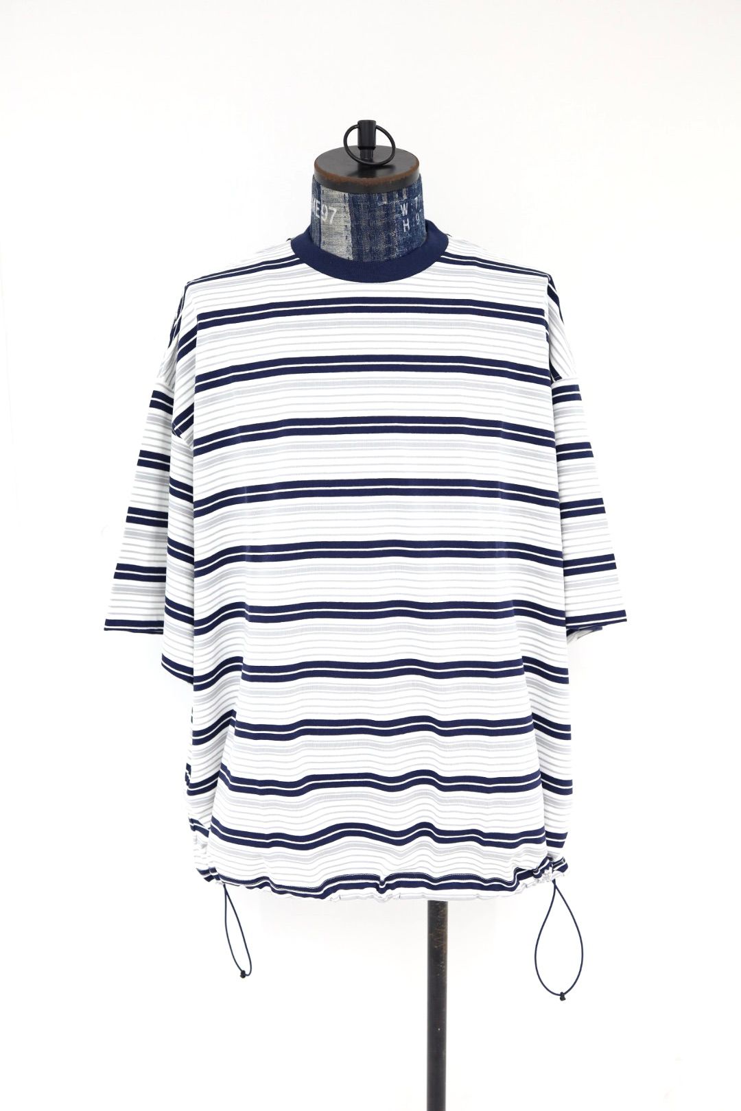 is-ness 26SS Border Balloon T-Shirt(26SS_48_1008SST01-B)WHITE x NAVY☆新作発売！