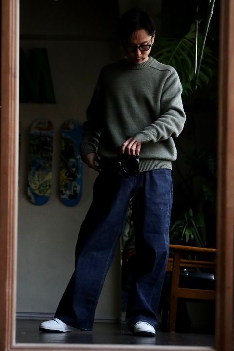 A.PRESSE Military Denim Trousersスタイル