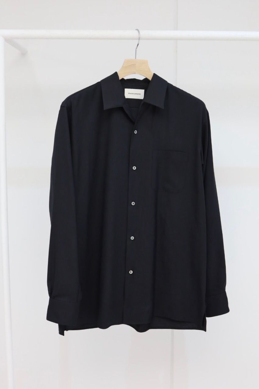 MARKAWARE 26SS ITALIAN OPEN COLLAR SHIRT(A26A06SH02C)BLACK☆新作発売！