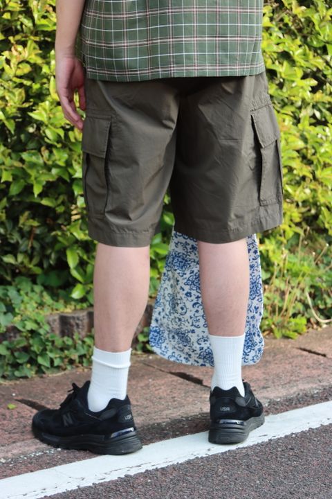 COMME des GARCONS HOMME リネン綿チェック x 綿タイプライター S/S オープンカラーシャツ style.2022.5.6