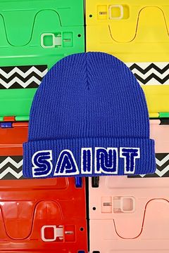 セントマイケル25AW SEGAコラボ SG_KNIT CAP /SAINT SEGA (SM-HR1-0000-C66)BLUE