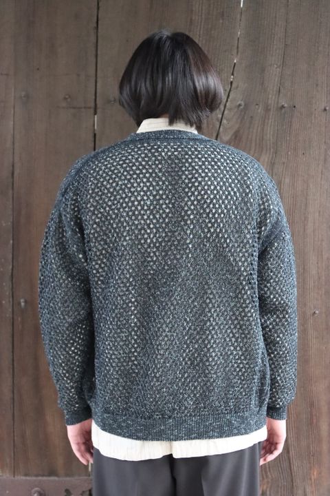 YOKE MESHED KNIT CARDIGAN(YK22SS0345S) style.2022.2.20