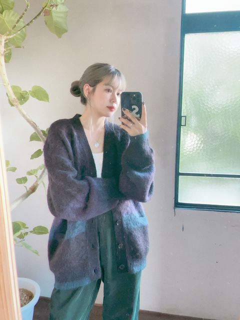 YOKE 新作MOHAIR BORDER CARDIGAN style.2023.8.28