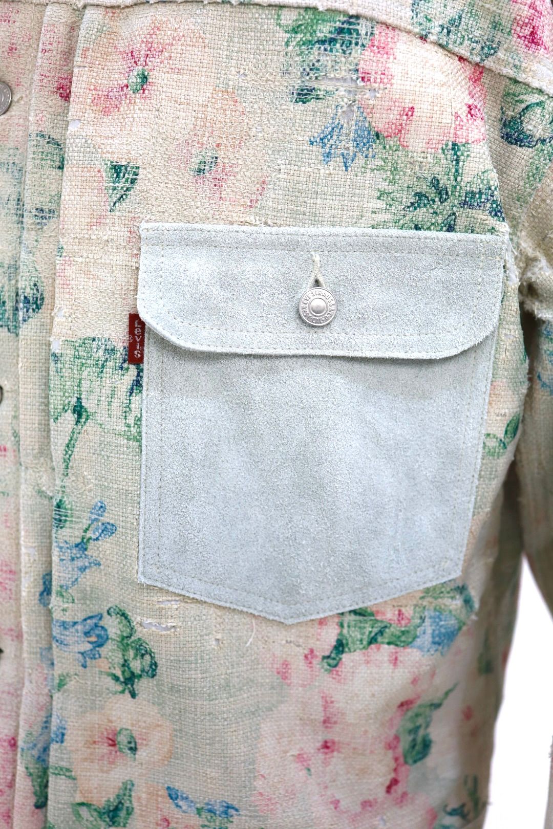 ジュンヤワタナベマン 26SS Levi'sWネーム レーヨンリネン花柄プリント×牛革ジャケット(WQ-J204-051)☆2月6日(金)発売！