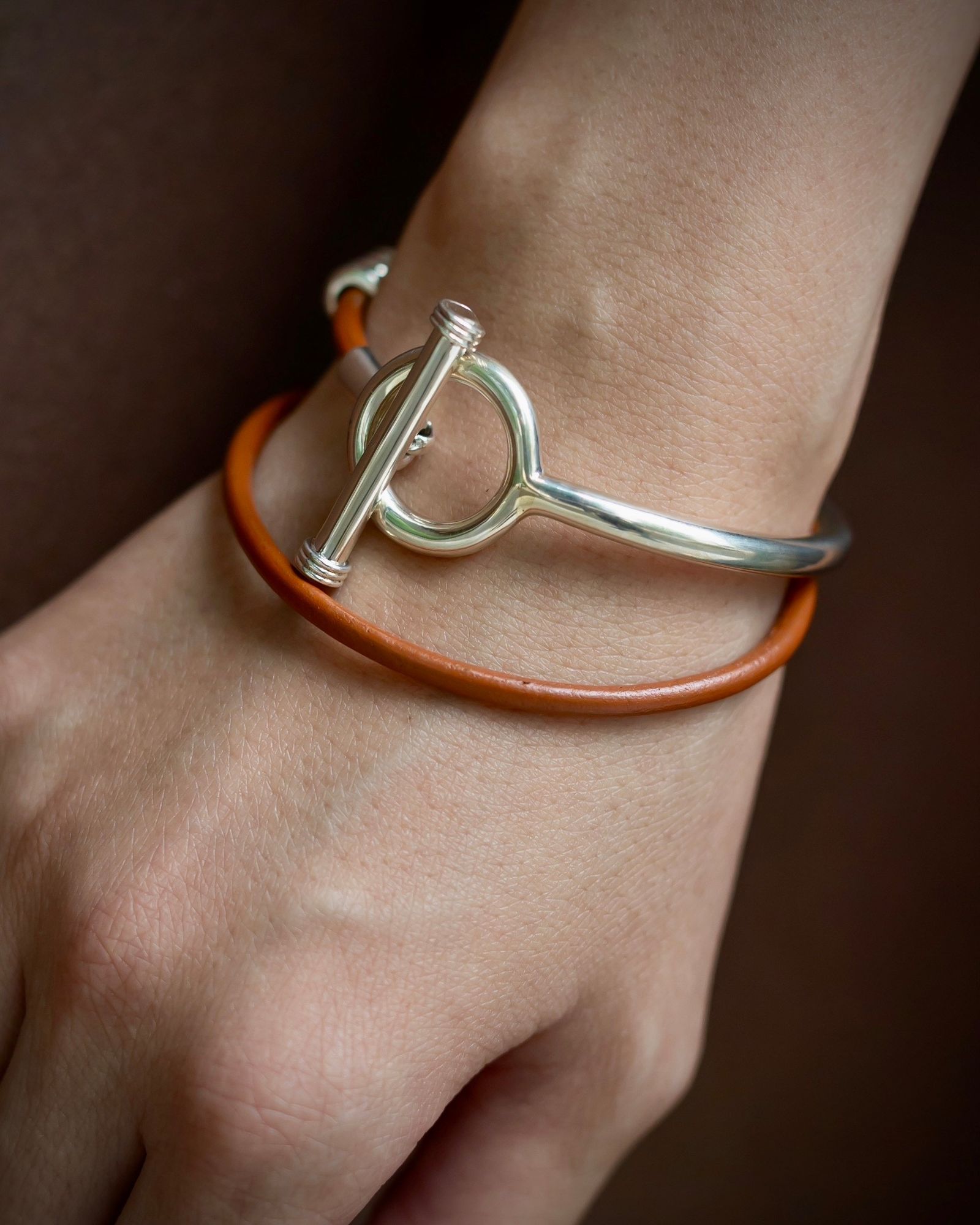 XOLO JEWELRY ショロジュエリー / Toggle Double Leather Bracelet(XOLB001)CAMEL