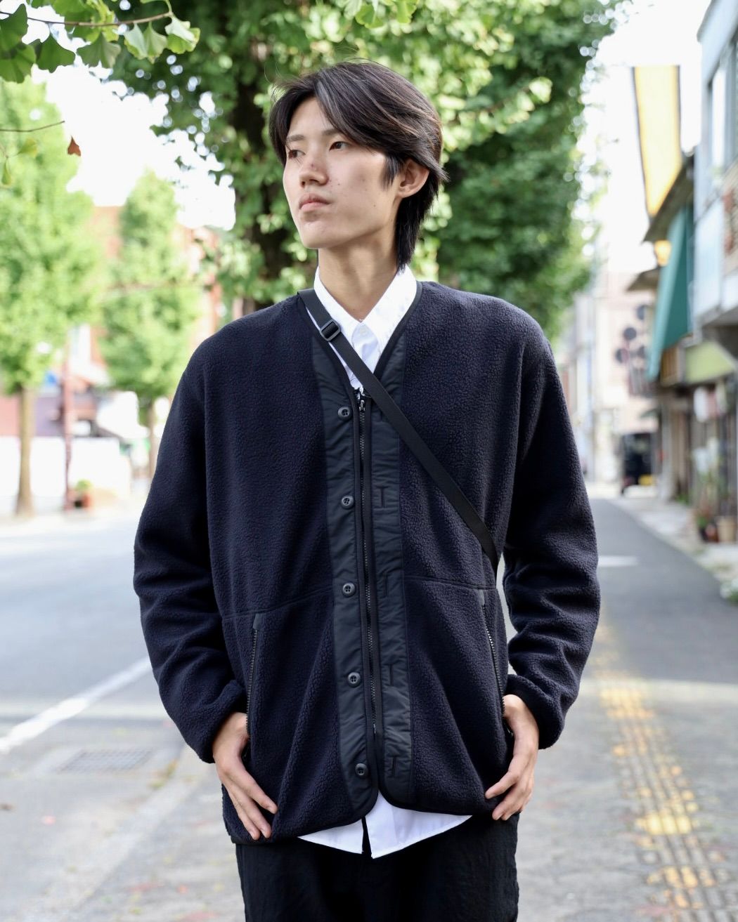 COMME des GARCONS HOMME BRIEFING W-NAME REVERSIBLE SACOCHE x エステルボアライナーカーディガン