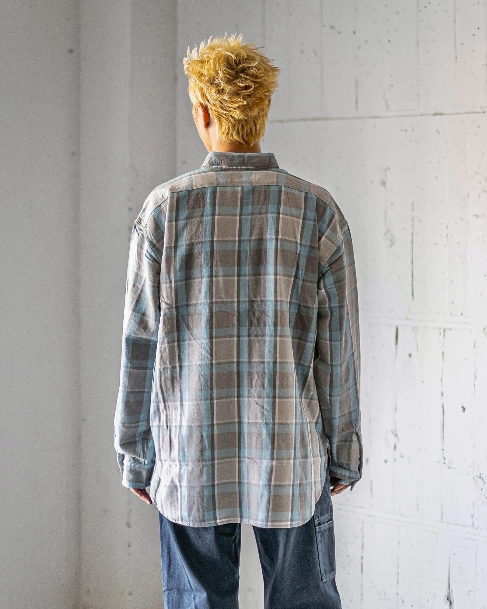 BOW WOW 25FWバウワウ PAINTER'S FLANNEL SHIRT(BW252-PFS)L.BLUE X O.WHITE★9月13日(土)11:00発売！