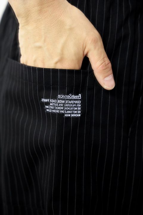 FreshService 26SS CORPORATE WIDE EASY PANTS"BLACK STRIPE"スタイル