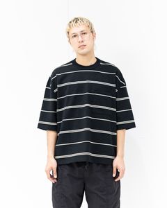 コムデギャルソンオム26SS 綿度詰天竺ボーダーTシャツ(HQ-T021-051)BLACK×GRAY☆5月1日(金)発売！