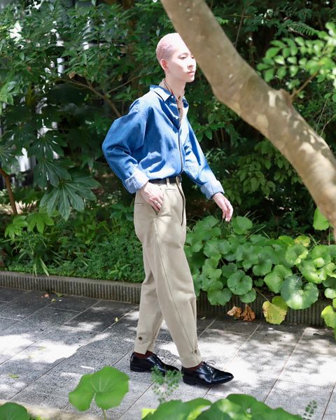 A.PRESSE アプレッセ 23AW Washed Denim shirtスタイル