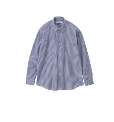 グラフペーパーシャツ Broad Stripe Regular Collar Shirt (GM264-50021STB)BLUE STRIPE☆10月31日(土)発売！