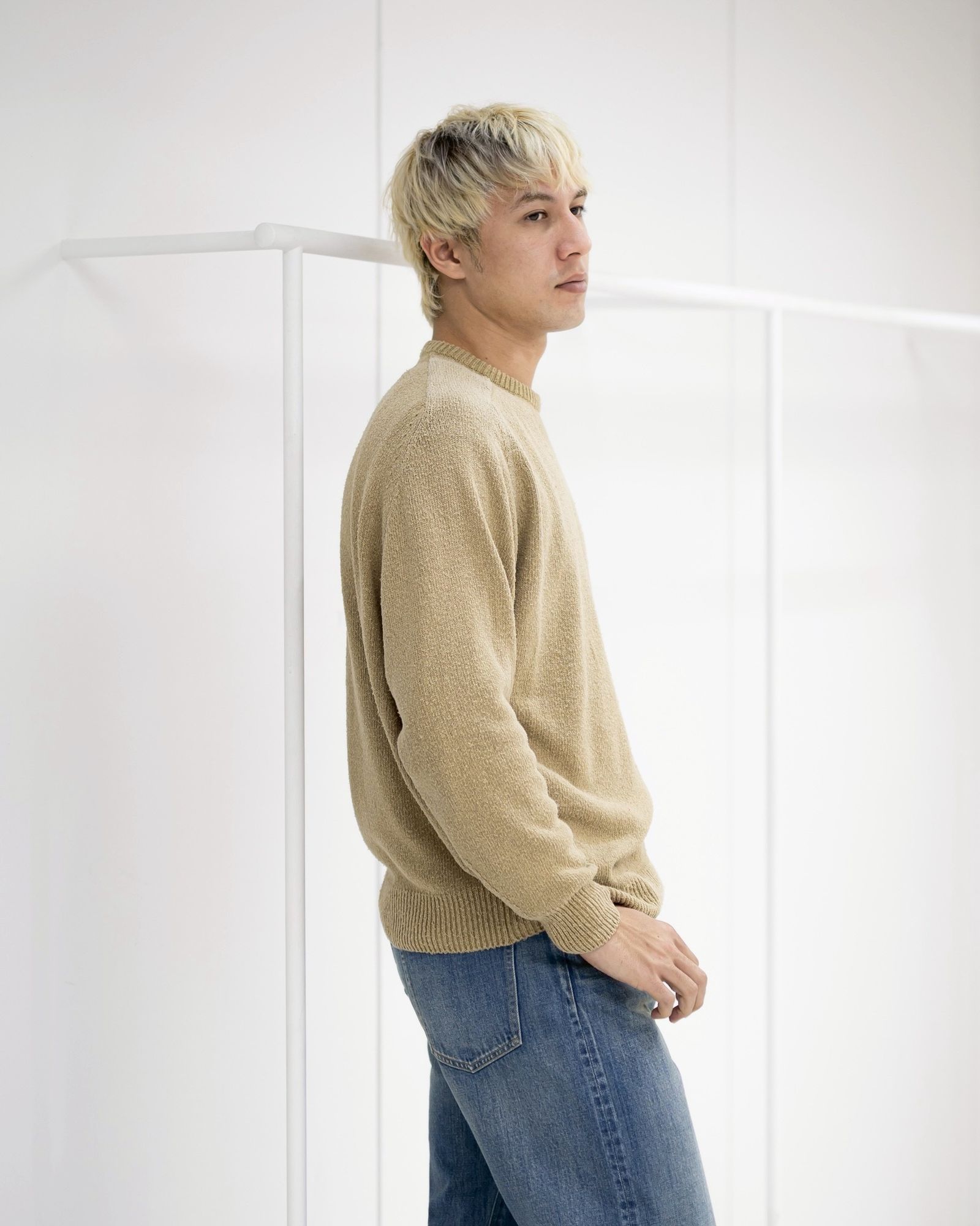 アプレッセ 2026 STYLE1 Washed Silk Nep Crew Neck Sweater(26SAP-03-07)BEIGE☆1月10日(土)発売！