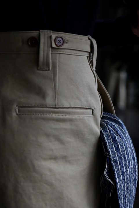 A.PRESSE 23SS Motorcycle Trousers"BEIGE"スタイル