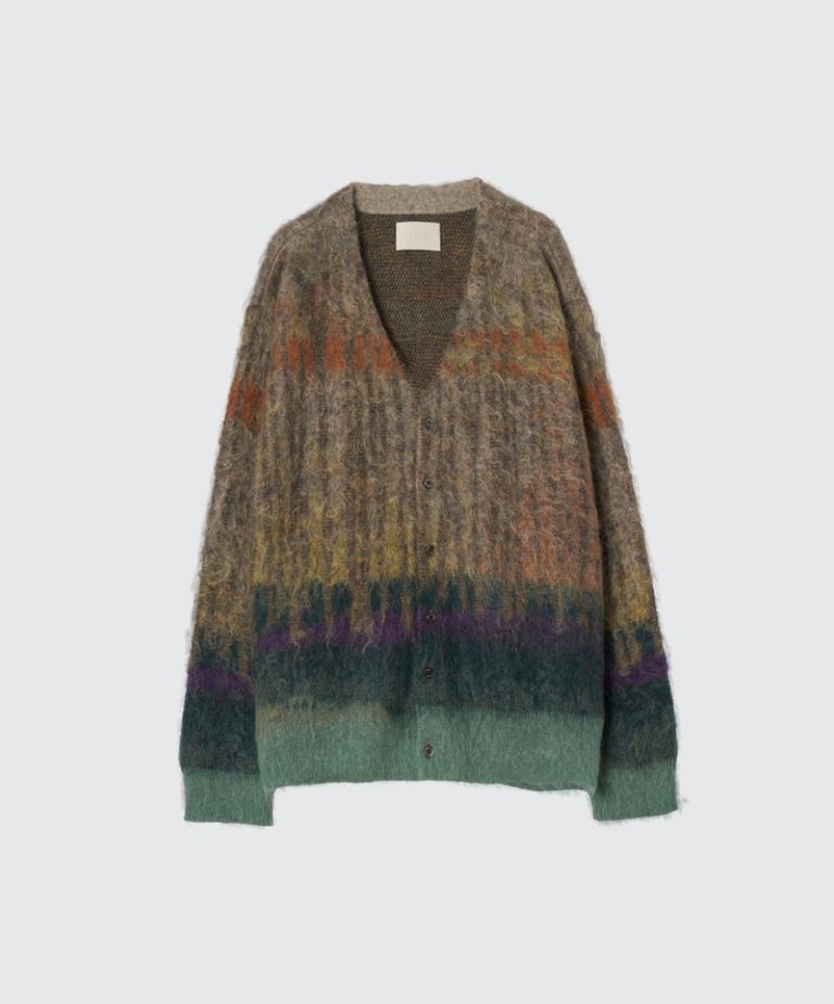 トップス YOKE 25SS TREE JACQUARD MOHAIR CARDIGAN YOKE - ヨーク25SS TREE JAQUARD MOHAIR BUTTONED CARDIGAN