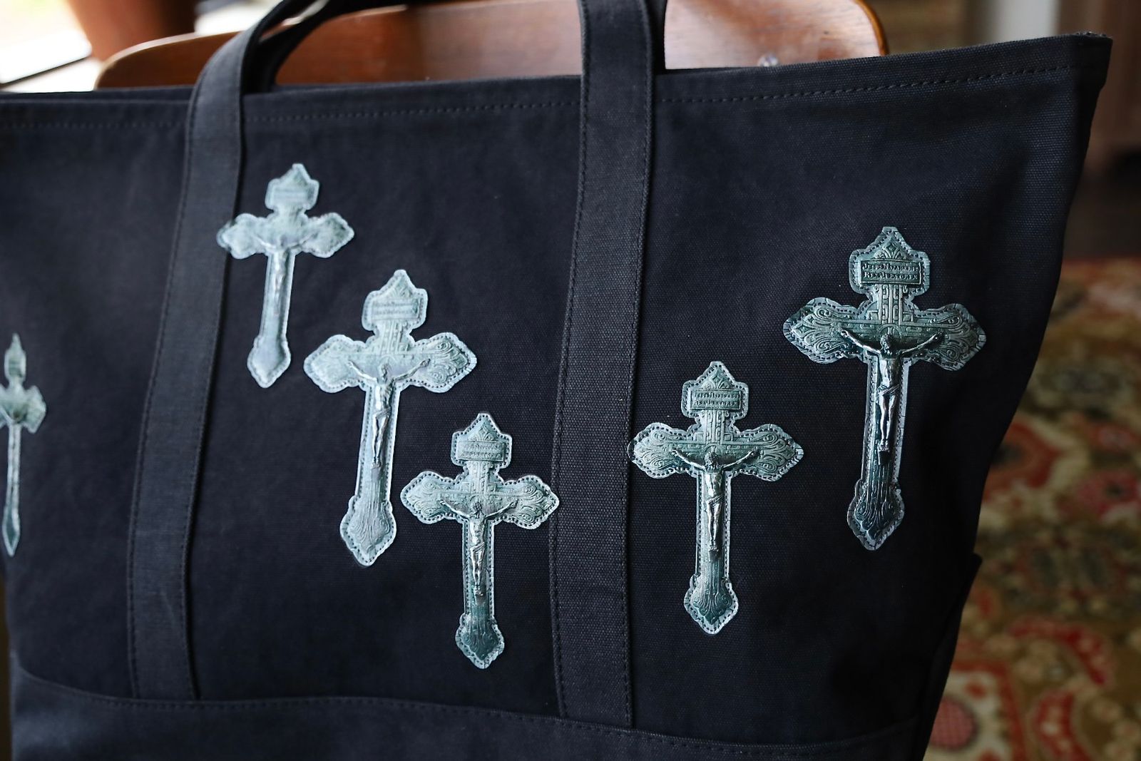 トーキングアバウト ジ アブストラクション 25AW CROSS TOTE BAG L (2526AW-AC-008)BLACK☆新作発売！