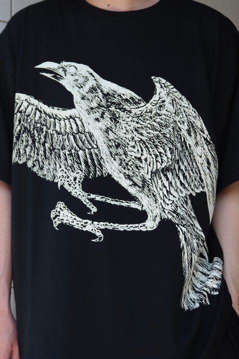 Yohji Yamamoto×New Era CROW PRINT OVERSIZED PERFORMANCE S/S TEE style.2022.4.12.