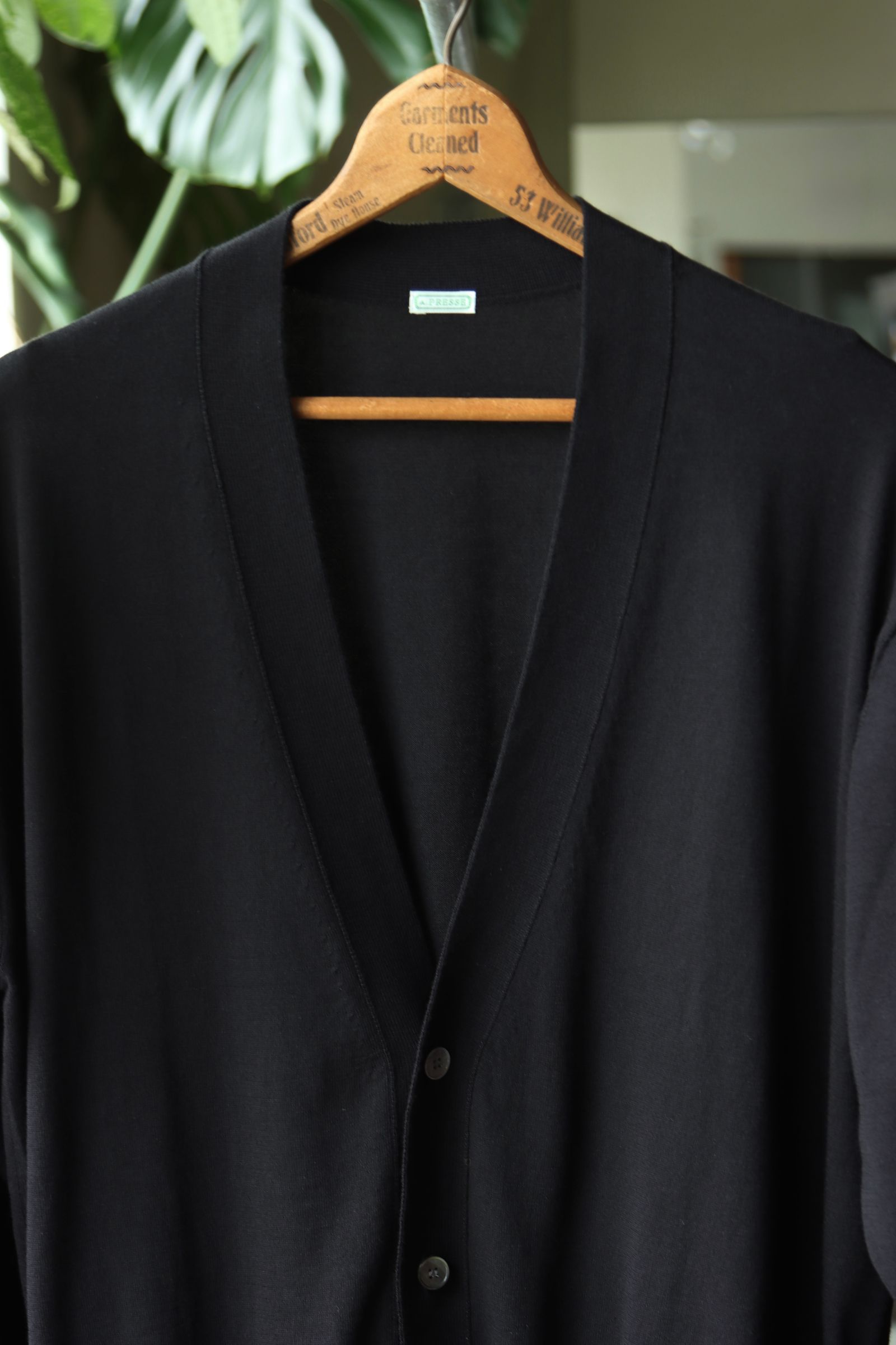 アプレッセ 2025 STYLE2 Wool Cotton High Gauge Cardigan(25AAP-03-05)BLACK☆6月14日(土)発売！