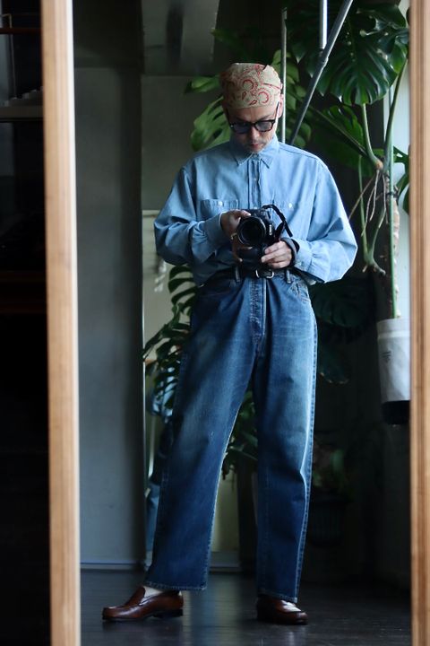 A.PRESSE 23SS Washed Chambray Shirtスタイル