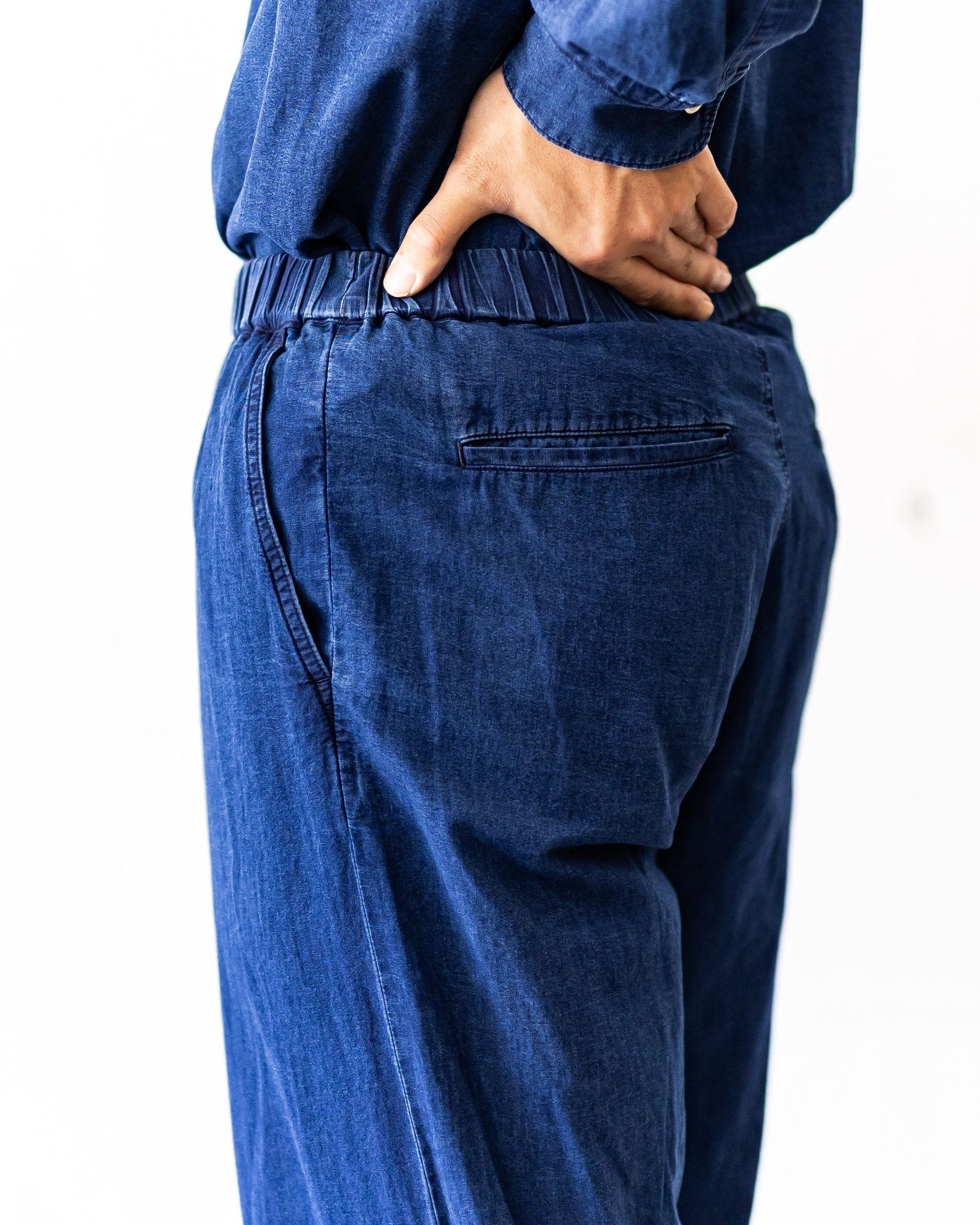 Graphpaper SIDOGRAS Indigo Poplin L/S Oversized Band Collar Shirt(DARK FADE)☆8月2日(土)新作発売！