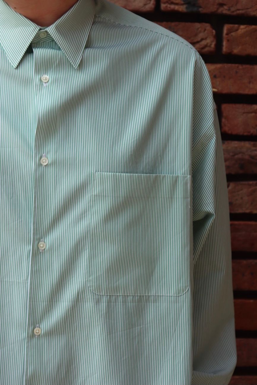 Thomas Mason for Graphpaper L/S Oversized Regular Collar Shirt style.2022.11.26