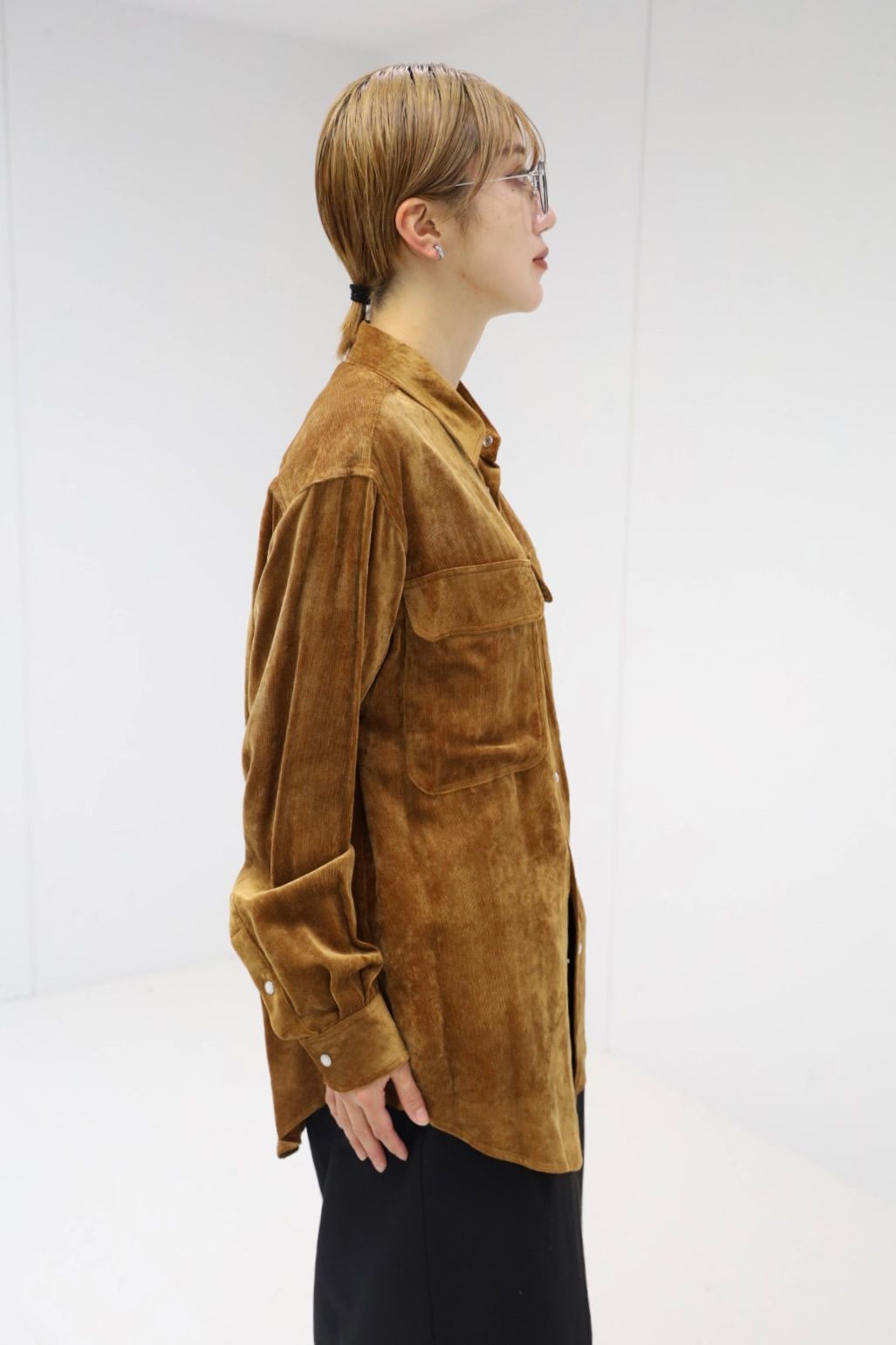 ヨーク 25FW シャツ Rayon Corduroy Western Shirt(YK25FW01084SH)BROWN