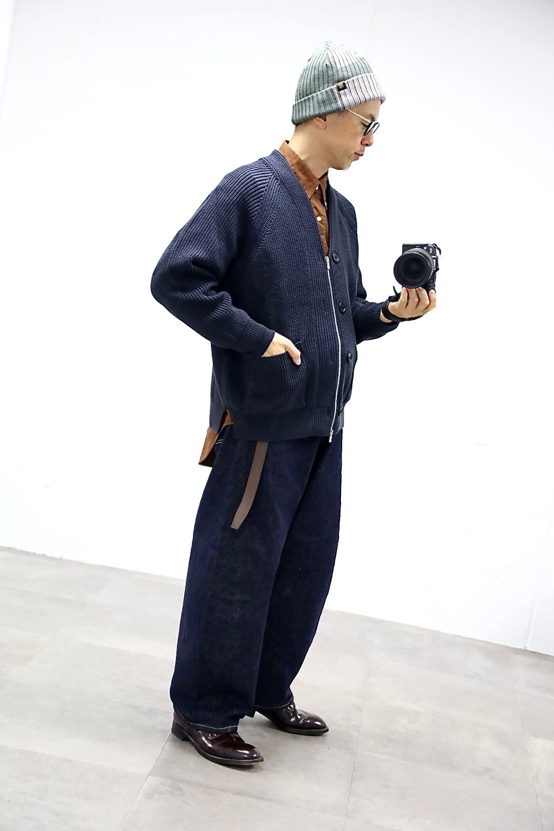 コムデギャルソンオム26FW BATONER ZIPカーディガン (HR-N002-051-2)CHARCOAL GRAY☆8月7日(金)発売！