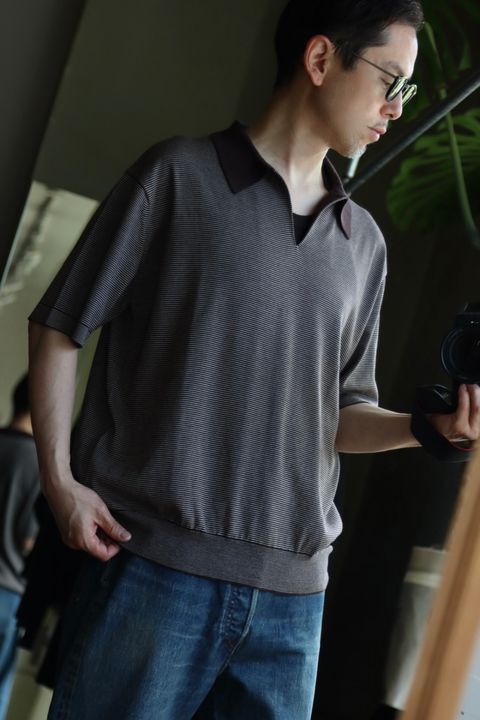 A.PRESSE24SS High Gauge S/S Striped Skipperスタイル.4.11.