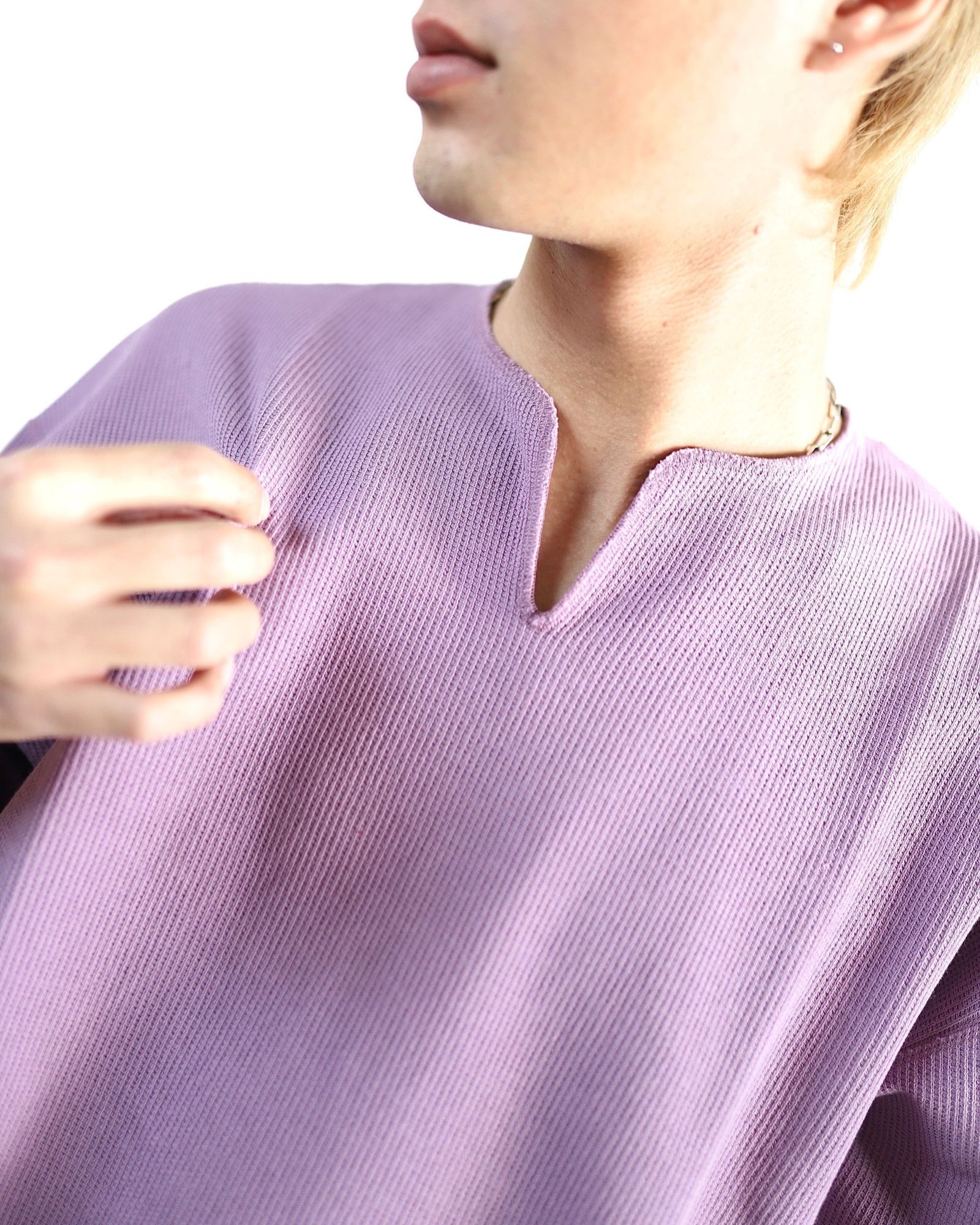 ブラームスルーツストック24SS Rough&Smooth Thermal Over-neck(PurpleGrey) style 2024.3.21