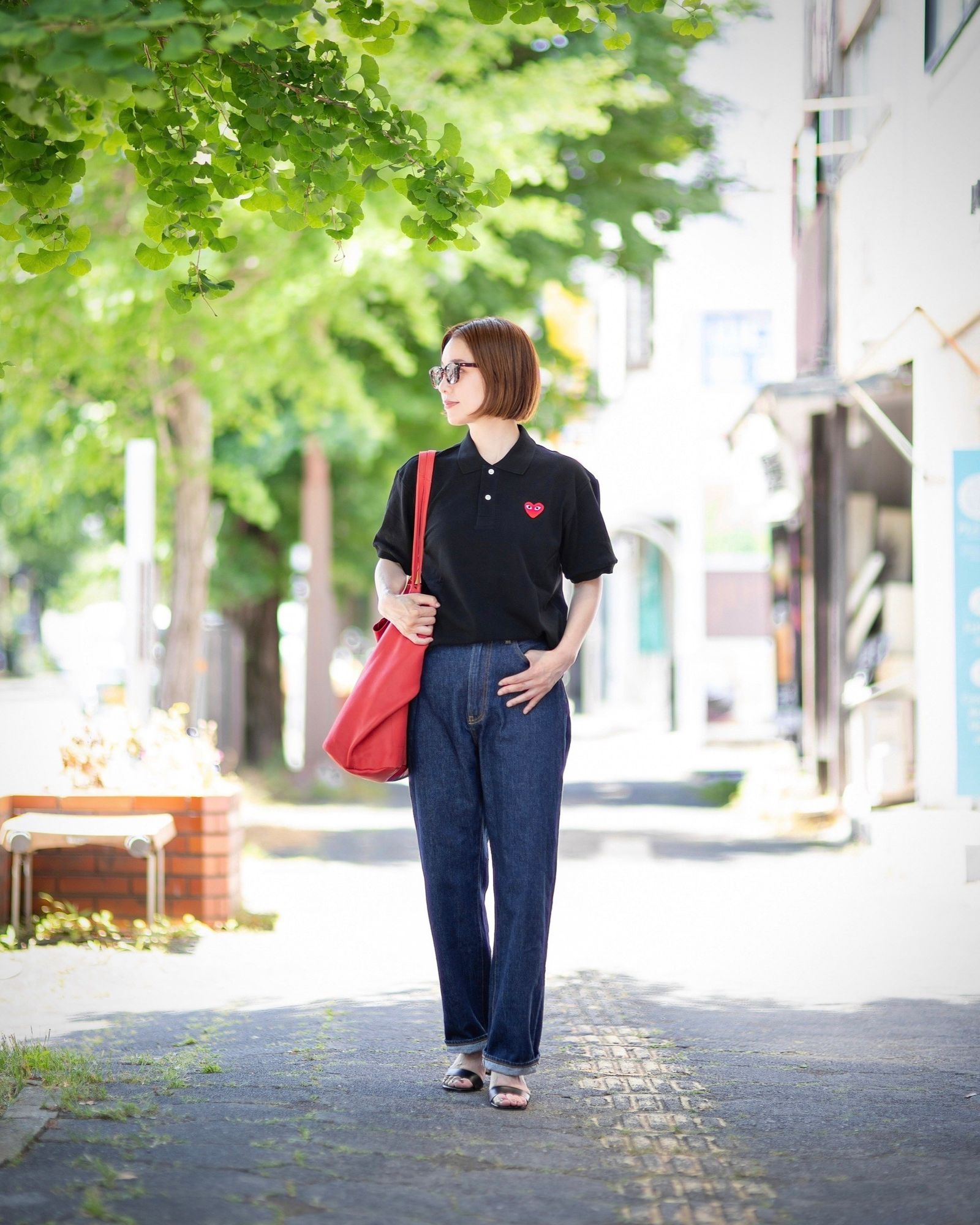 PLAY COMME des GARÇONS ネイビー 長袖ポロシャツ M PLAY COMME des GARCONS ポロシャツstyle.2024.06.18 | 4917 | mark