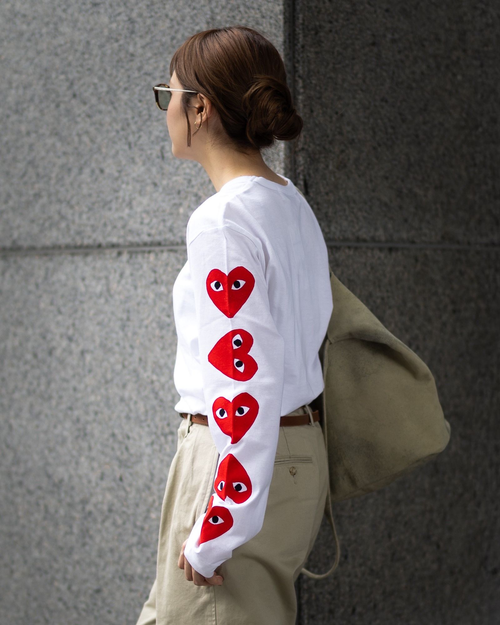 PLAY COMME des GARCONS スリーブロゴロングスリーブTシャツstyle.2026.6.6