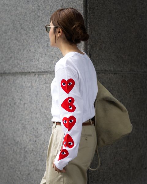 PLAY COMME des GARCONS スリーブロゴロングスリーブTシャツstyle.2026.6.6