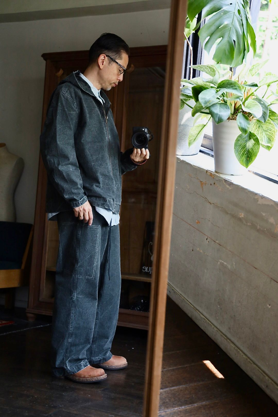 A.PRESSE 2025 STYLE2 Vintage US Navy Zip Hoodie"OLIVE"スタイル2025.6.28.