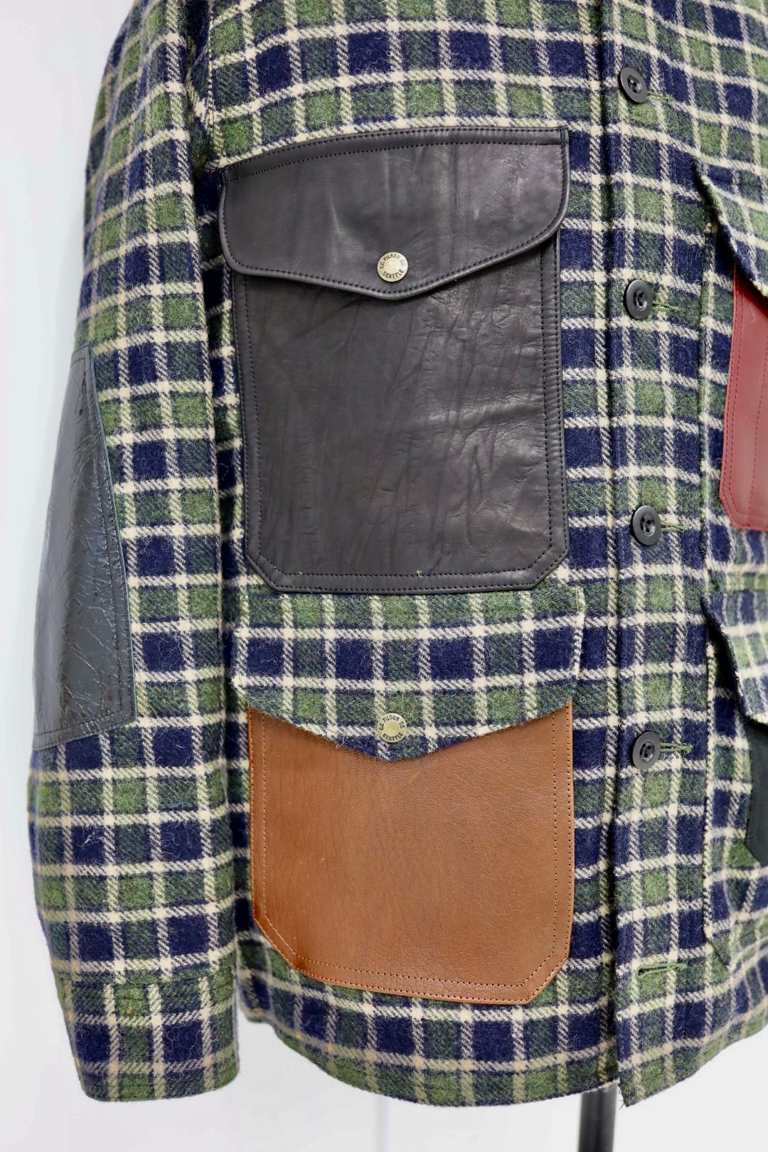 ジュンヤワタナベマン 25AW FILSON Wネーム ウールナイロンチェックレザージャケット(WP-J018-051)☆11月1日(土)発売!