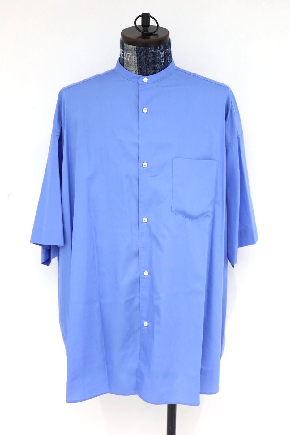 グラフペーパー26SS シャツ Broad S/S Oversized Band Collar Shirt(GM261-50004)BLUE☆4月11日(土)発売！
