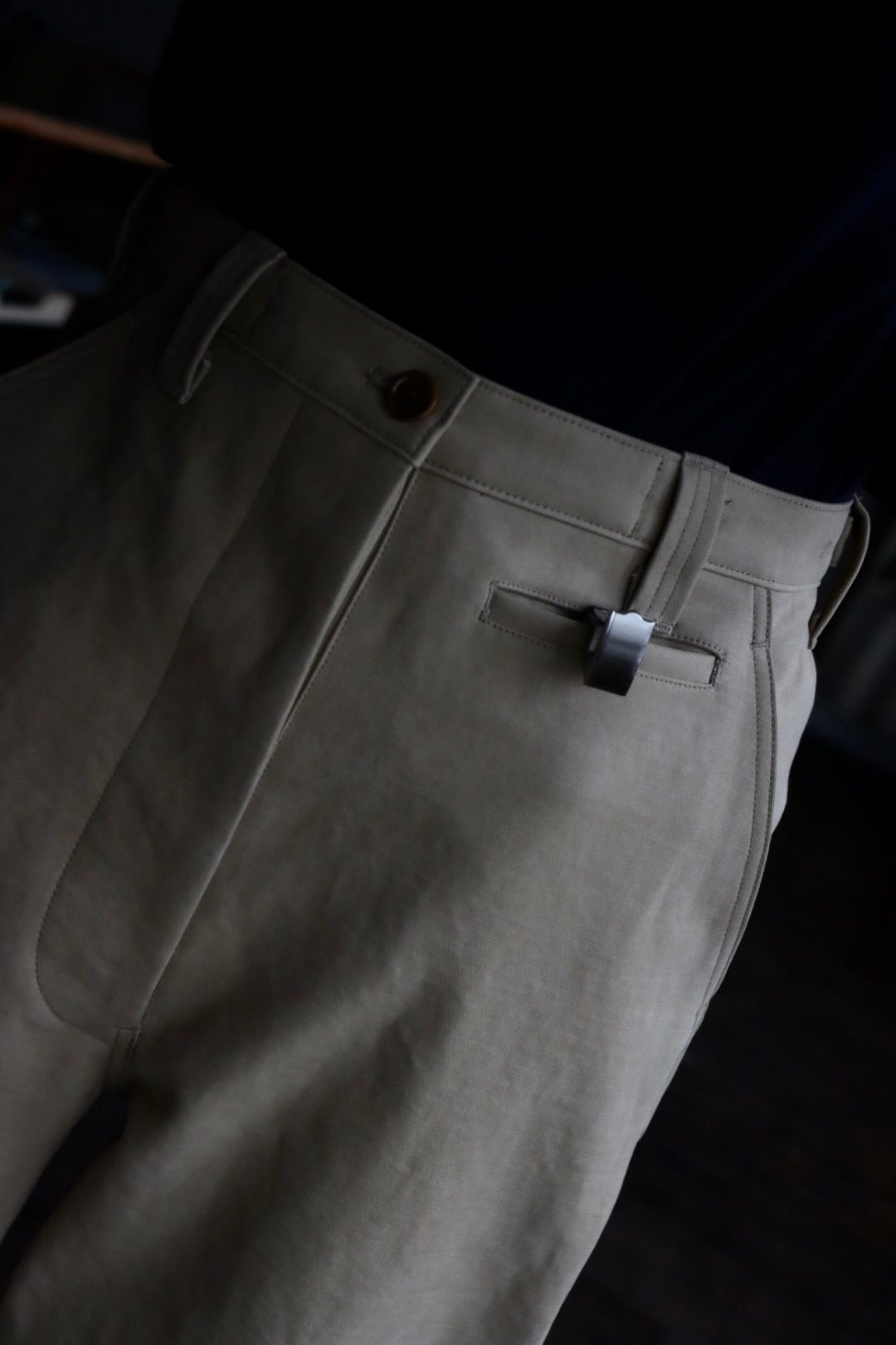 A.PRESSE 23SS Motorcycle Trousers"BEIGE"スタイル