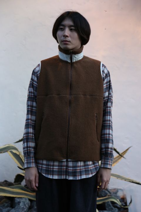 Graphpaper Wool Boa Zip-Up Vest Style.2020.10.2.