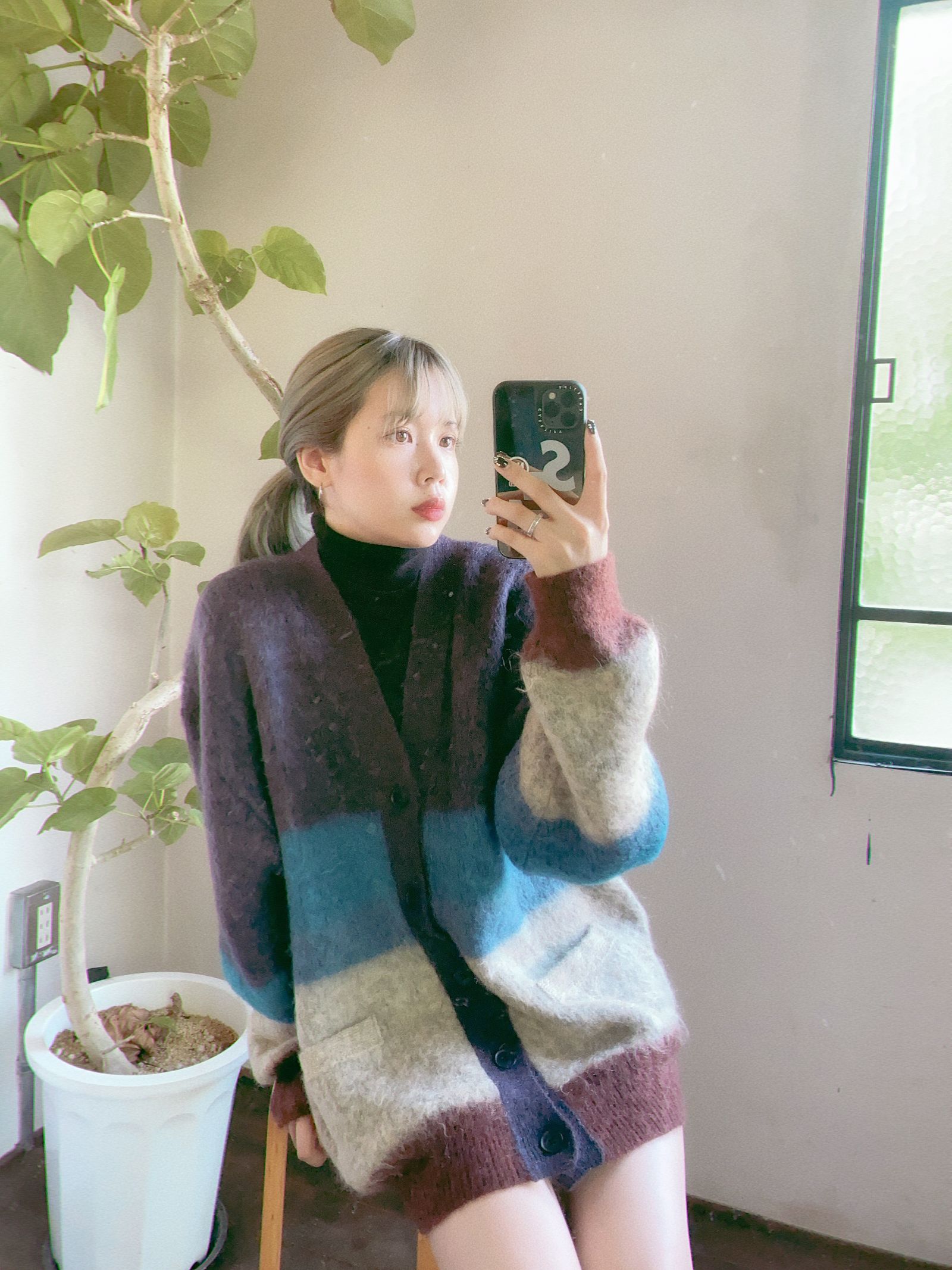 YOKE 23fwモヘアカーディガン YOKE 23AW MOHAIR BORDER CARDIGAN