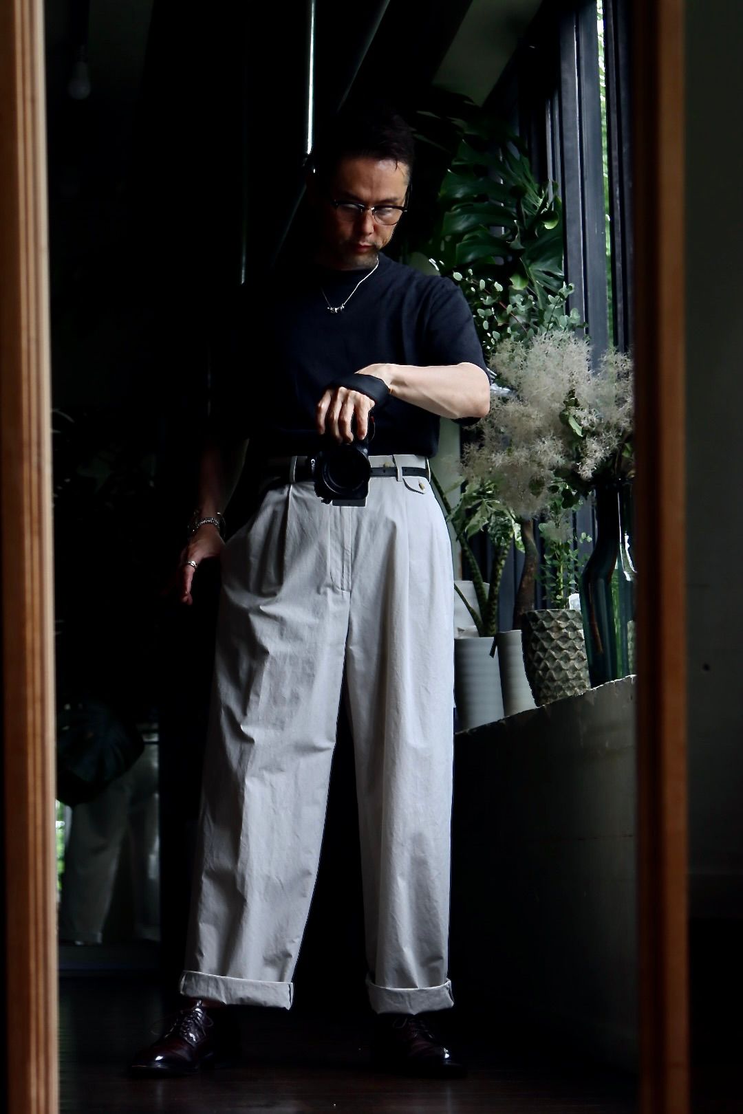 a.presse HighDensityWeatherClothTrousers - スラックス