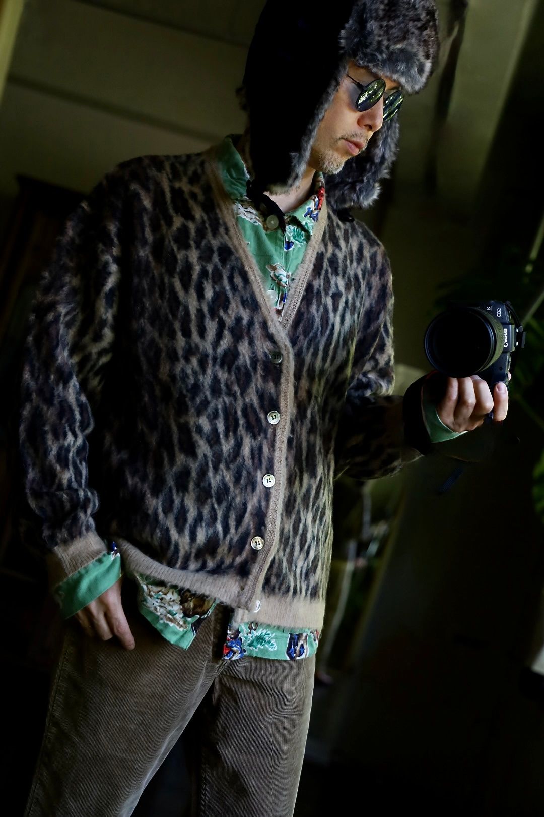 セントマイケル24AW MOHAIR CARDIGAN(SM-YS1-0000-059)LEOPARD