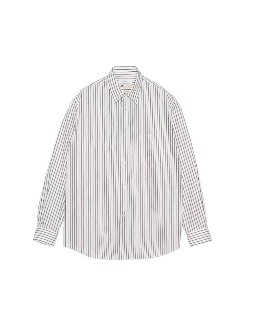 グラフペーパー 25AW SIDOGRAS Stripe Regular Collar Shirt(GM254-50024STB])BROWN STRIPE☆10月25日(土)発売！