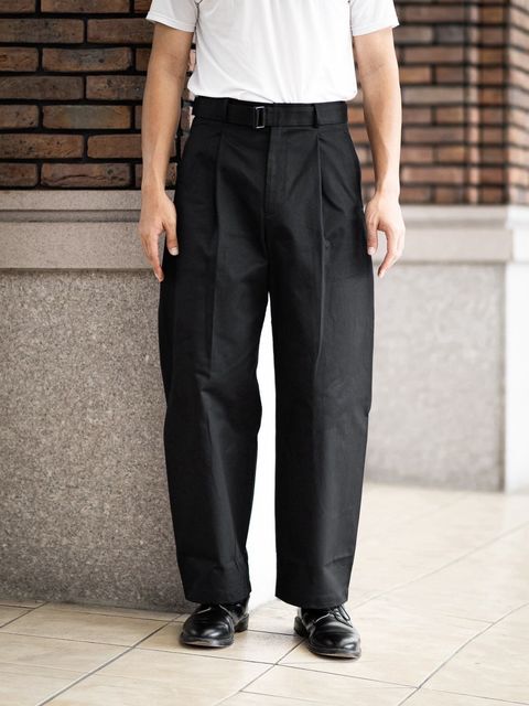 グラフペーパー Dry Westpoint Barrel-Fit Belted Pants(GM263-40381)BLACK☆8月29日(土)発売！
