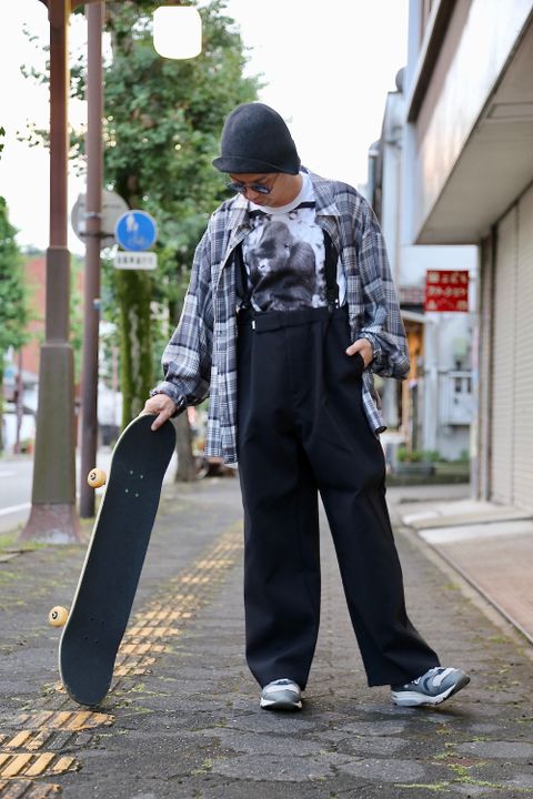 Graphpaper Triple Cloth Wide Chef pants"BLACK" style.2020.8.22.