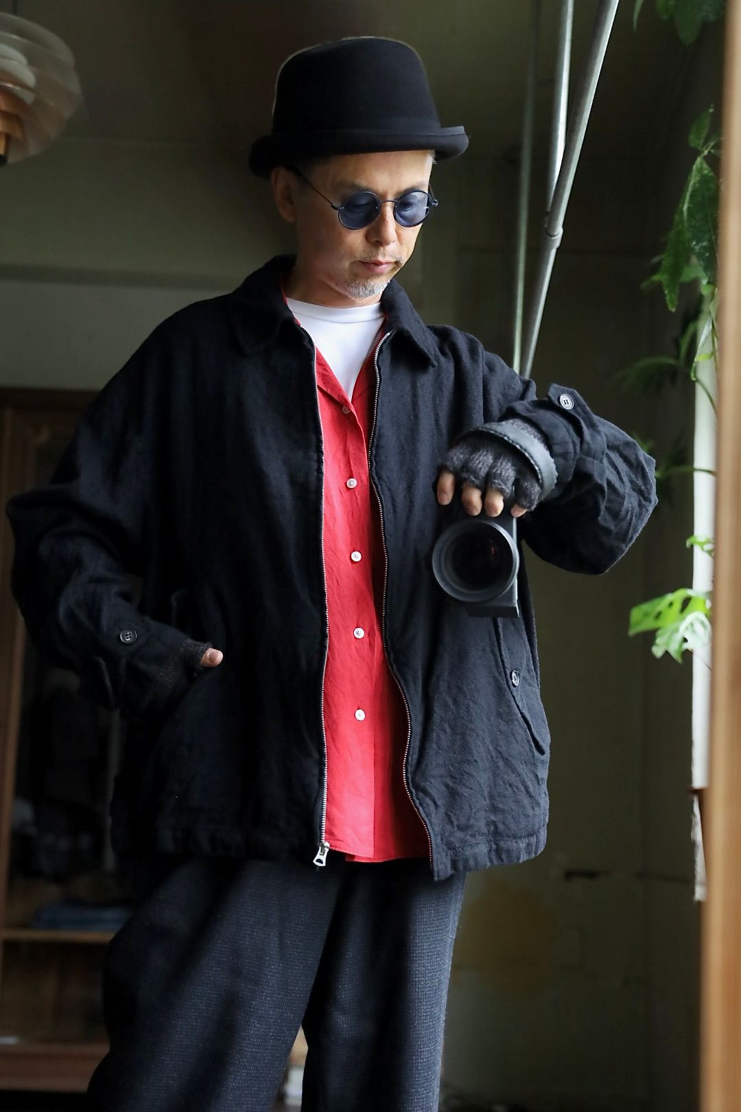 COMME des GARCONS HOMME 26FW ウールサージ縮絨ジップアップブルゾンスタイル