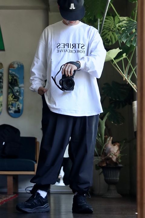 S.F.C 23FW SUPER BIG ROUND LS TEE"WHITE"スタイル