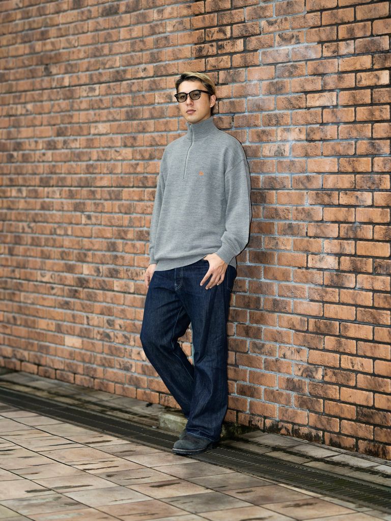FreshService THERMAL JERSEY HARF ZIP KNIT MARK Style